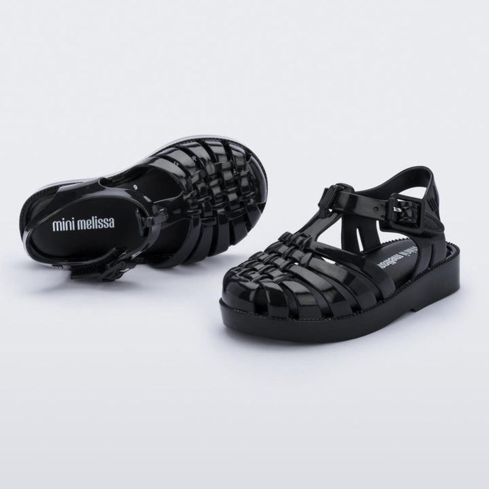 Mini Melissa possession Black crocs little girls size 8